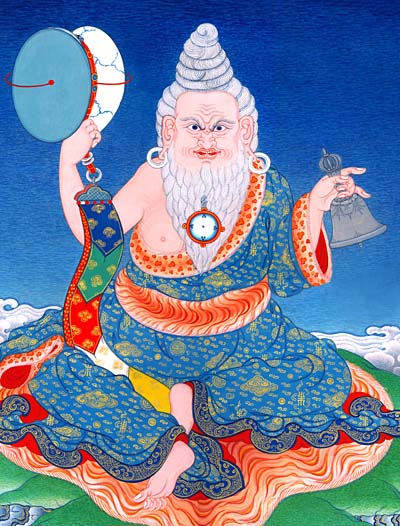 painting of Rang-rig Togden sitting upon a tiger skin